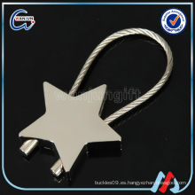 Alambre de acero niquelado de la forma de la estrella llavero
